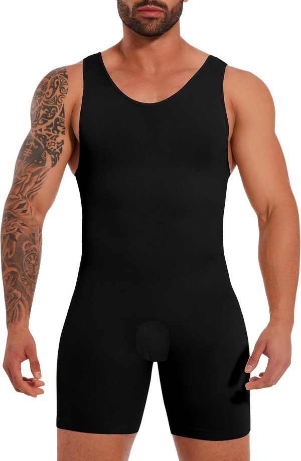 Mens Full Body Shaper Slimming Compression Bodysuit Shapewear Thigh Slimmer Tummy Control Fajas Para Hombres