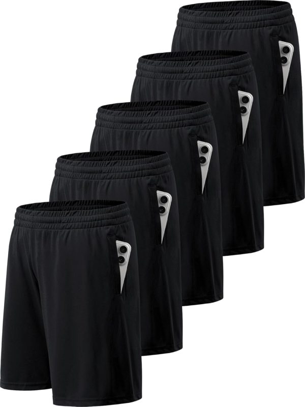 Men's Athletic Shorts with Pockets and Elastic Waistband Quick Dry Workout Shorts for Men